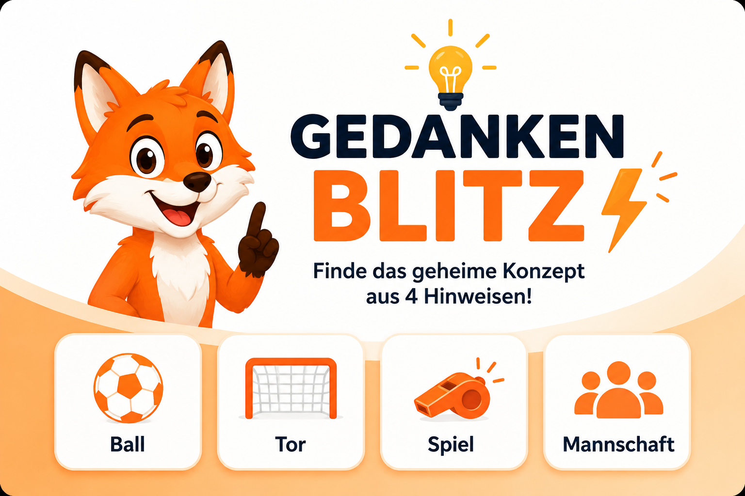 Gedankenblitz: Finde das geheime Konzept aus vier Hinweisen