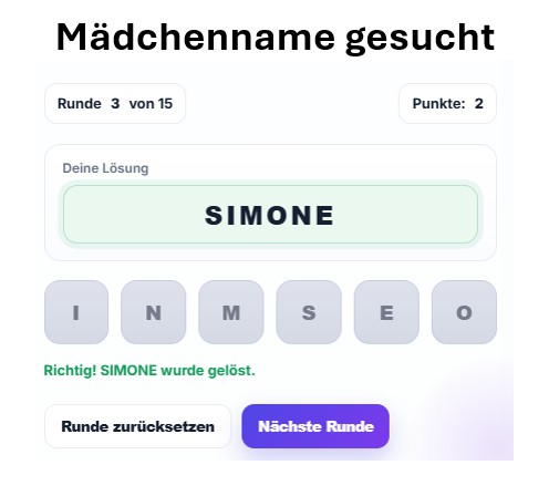 Finde die richtigen Namen